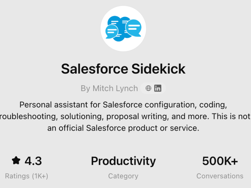 Salesforce Sidekick GPT&nbsp;Config